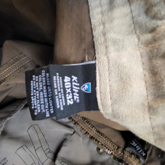 KUHL Men Size 40 X 32 Pants Khaki Brown Patina Dye Rebel Straight Leg Cotton - Picture 3 of 8